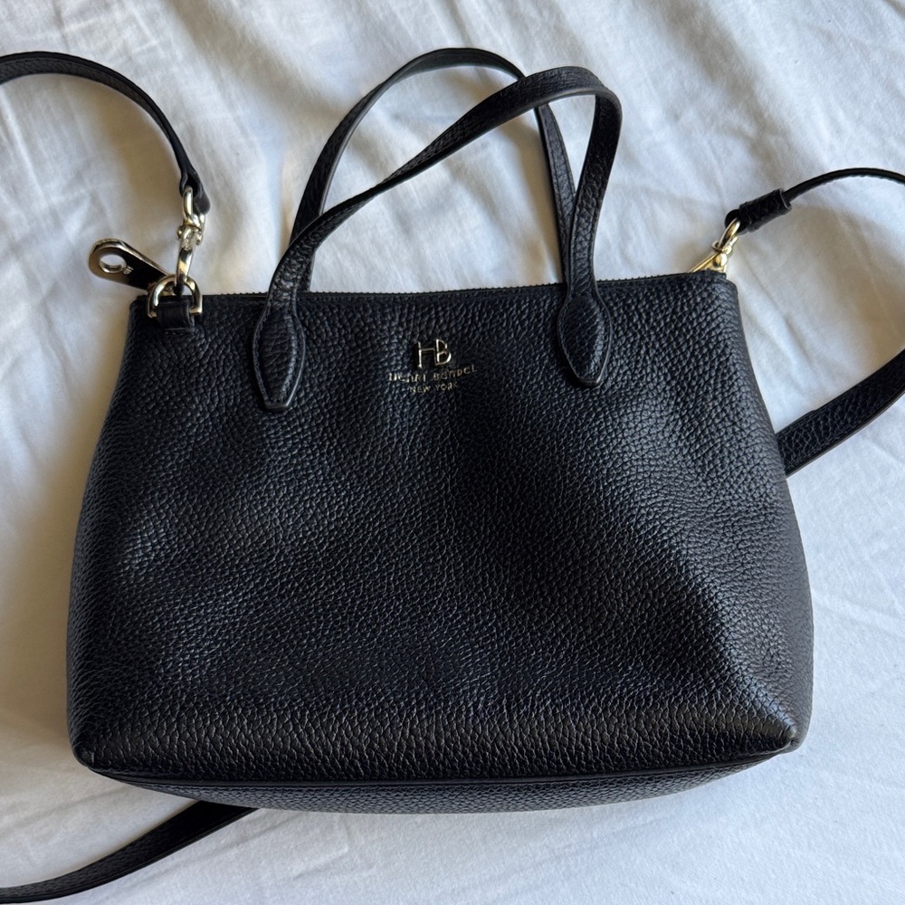 Henri Bendel black leather bag